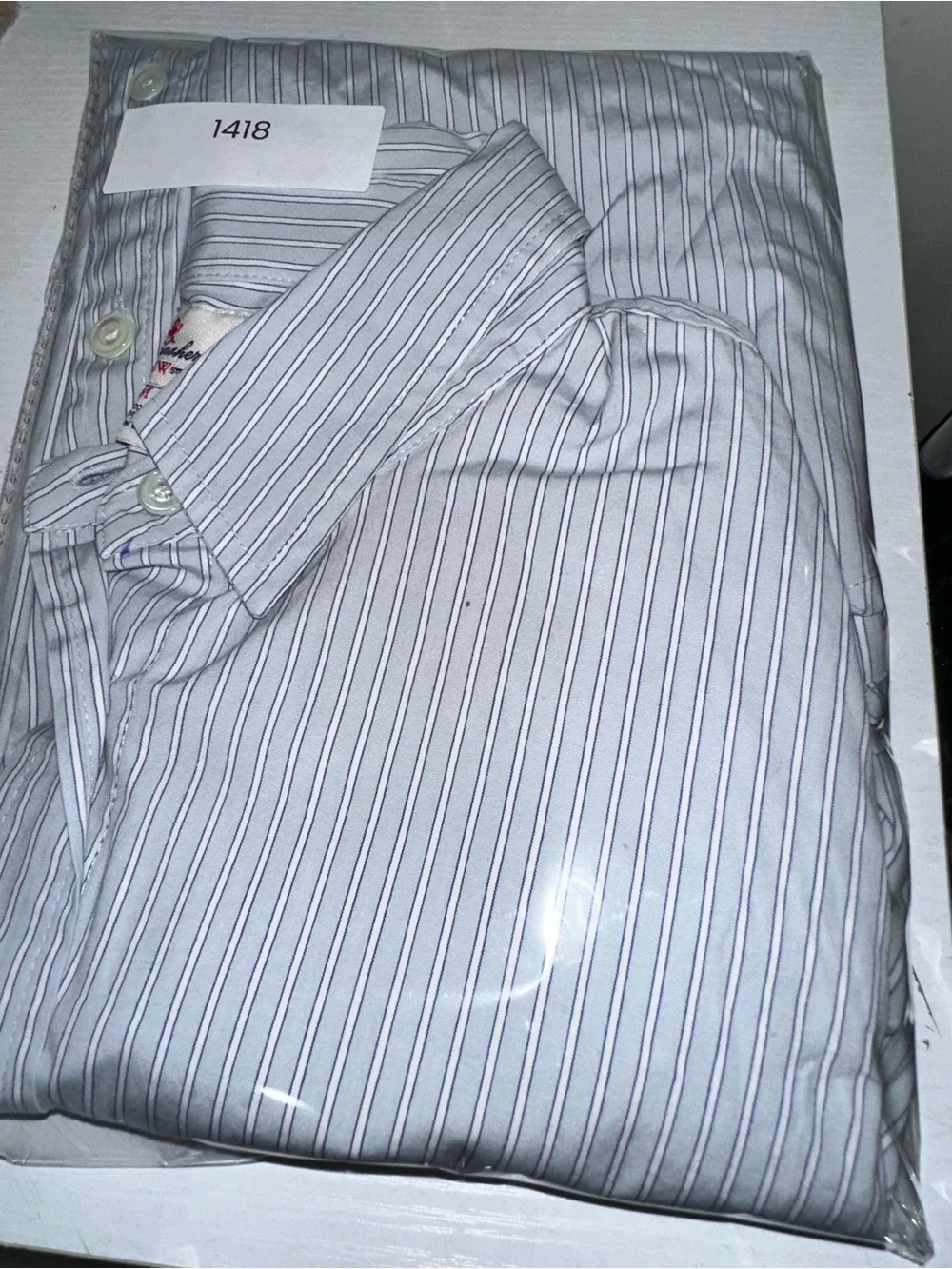J.Crew Haberdashery Women's Fitted Button-Down Shirt - Light Blue Stripe size M